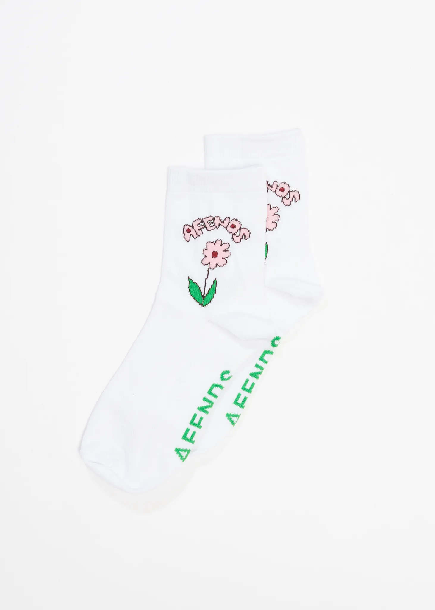 AFENDS Unisex Sun Dancer - Crew Socks - White