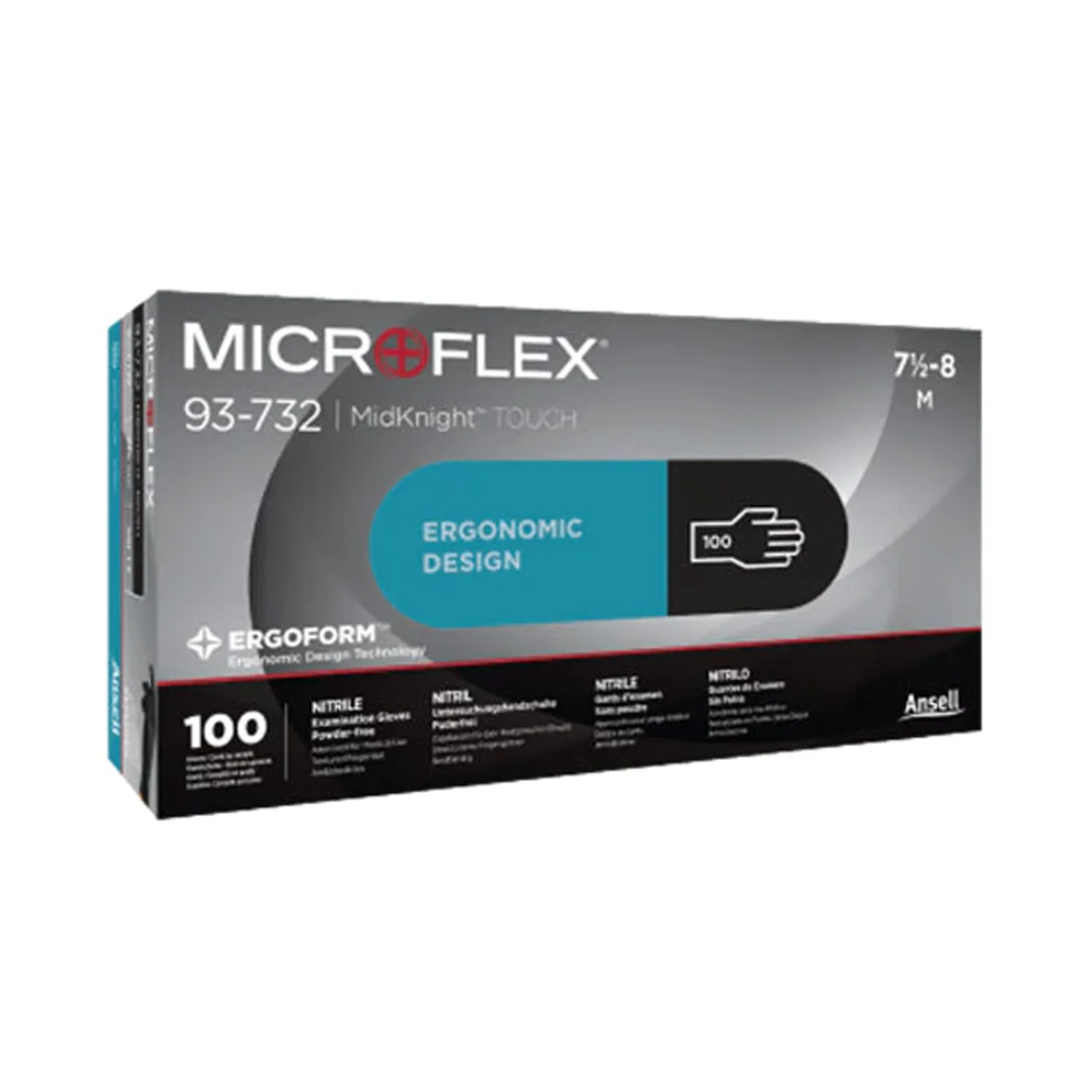 Ansell Microflex Black Nitrile Gloves - Box of 100