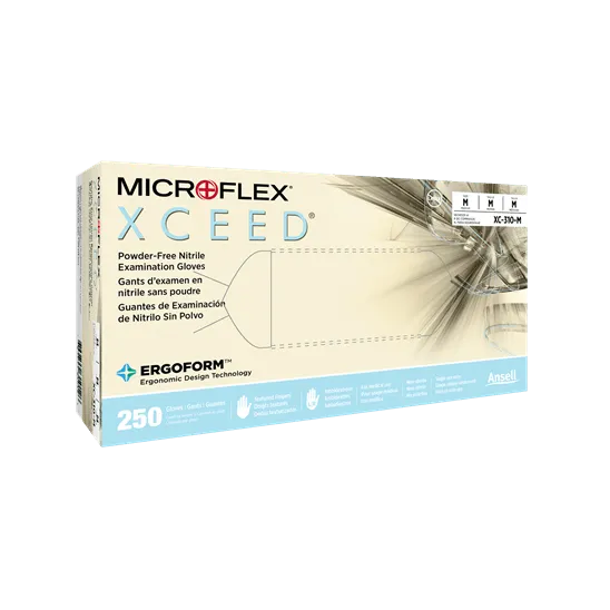 Ansell MicroFlex XCeed Exam Gloves, Nitrile, Powder Free, Non Sterile