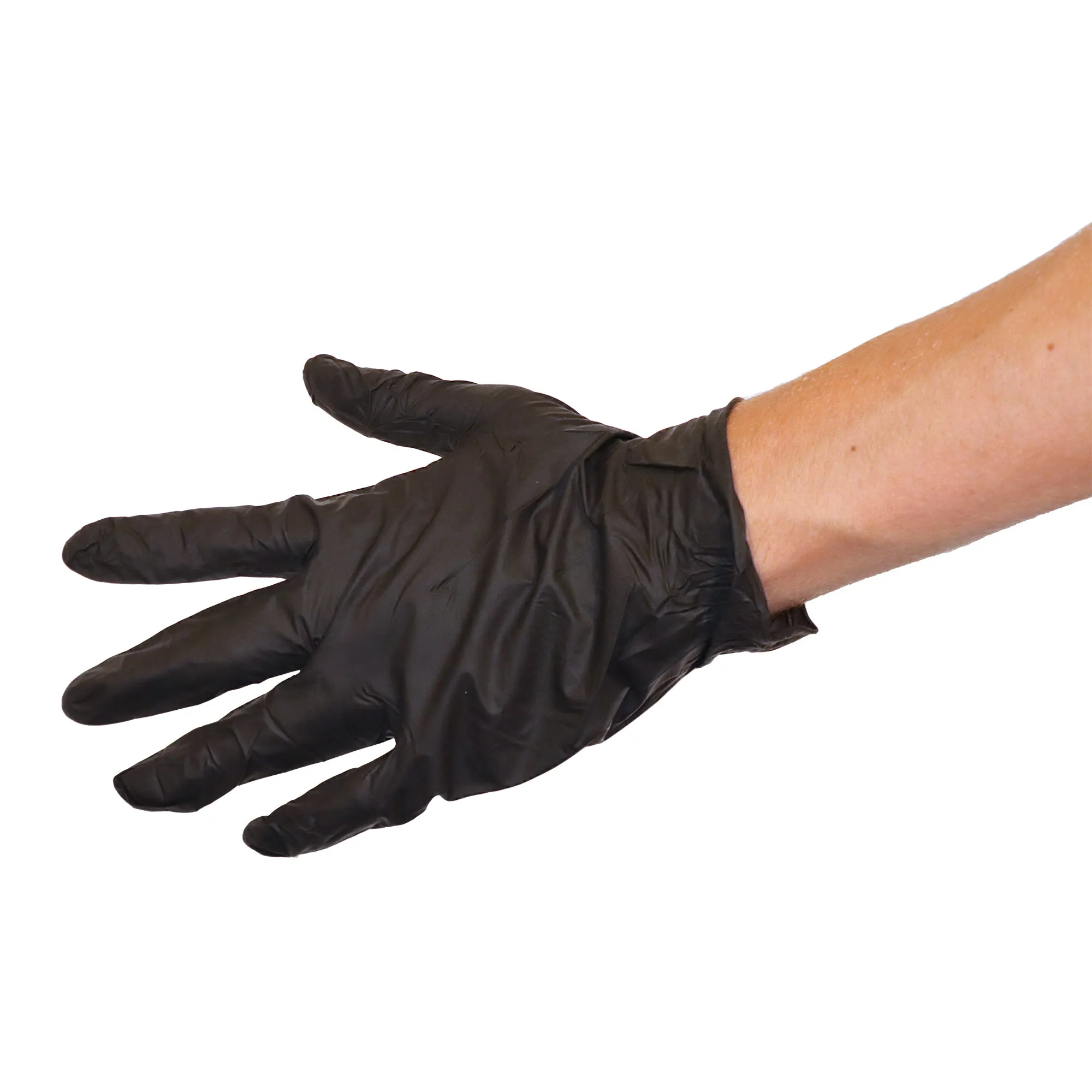 Black Nitrile Disposable Work Gloves, Latex & Powder Free - Box of 100