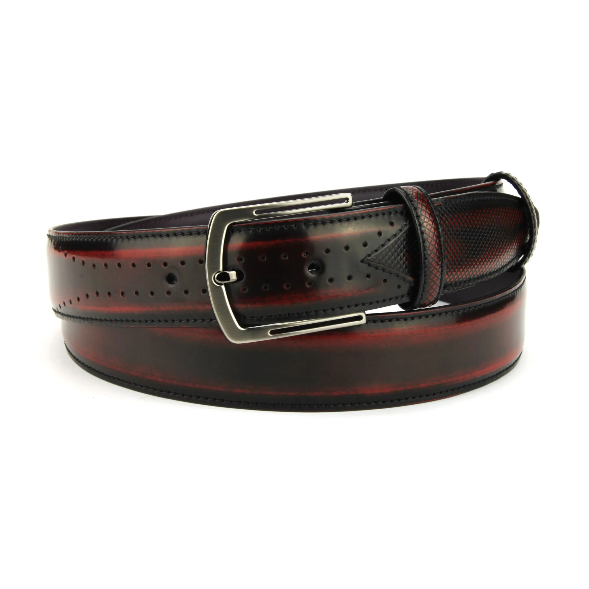 Black Red Mix Belmondo Cordovan Effect Belt