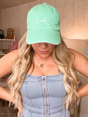 Bow Embroidered Baseball Cap