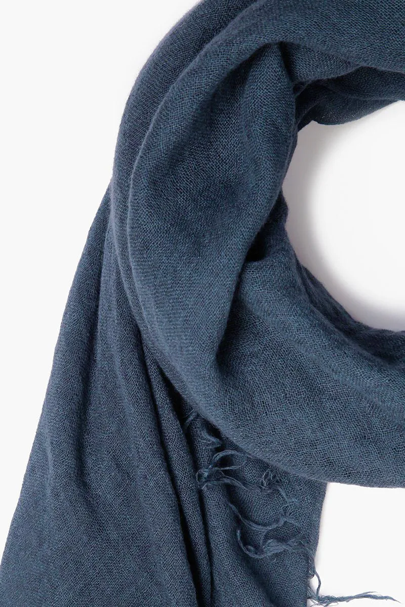 Cashmere and Silk Scarf Indigo