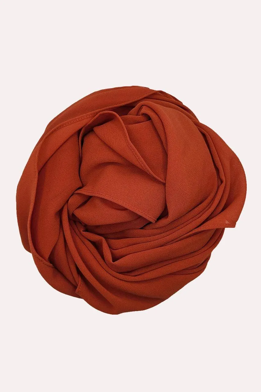 Classic Chiffon Hijab - Rusty