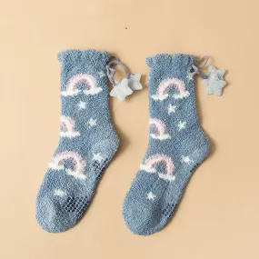 Crescent Moon Rainbow Knitted Socks