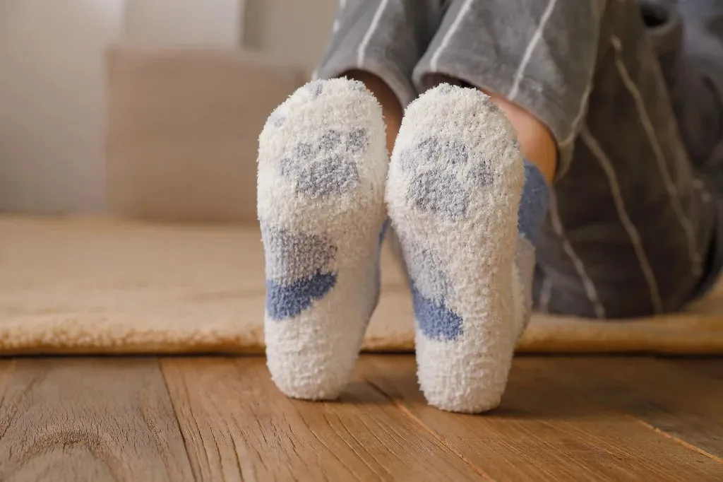 Cute Fluffy Pastel Cat Paw House Thick Socks