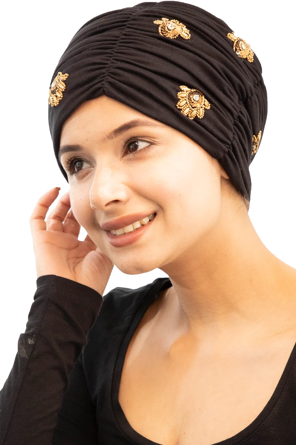 Diamond Embroidered Ultra-Modern Turbans For Women