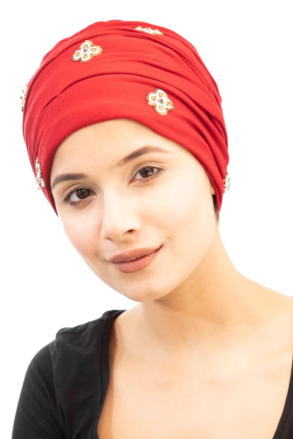 Diamond Embroidered Ultra-Modern Turbans For Women