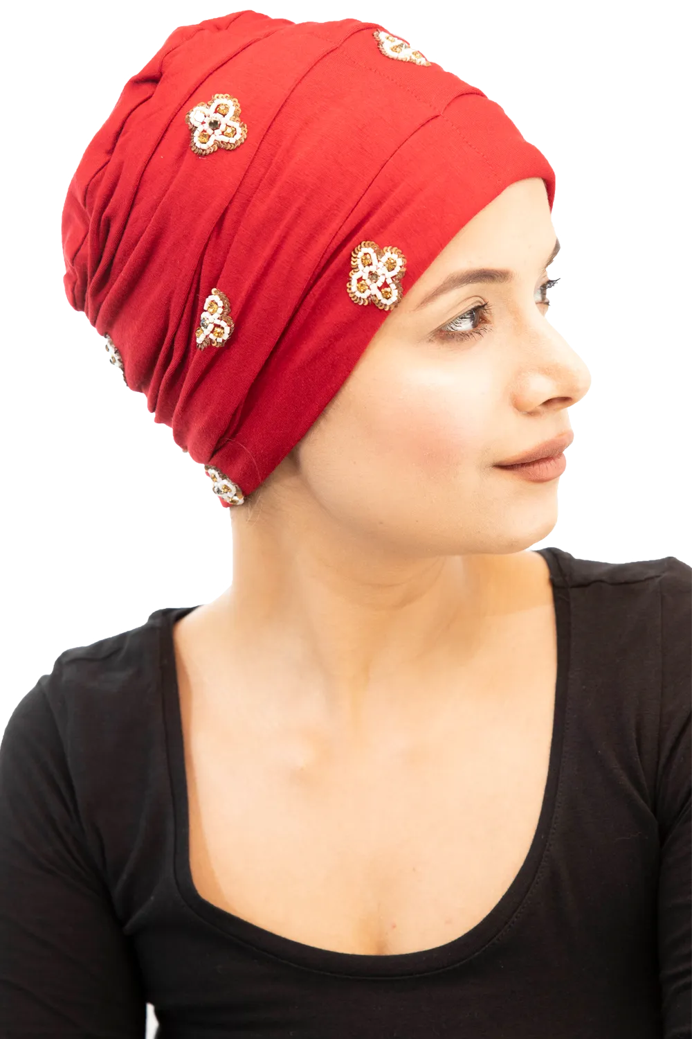 Diamond Embroidered Ultra-Modern Turbans For Women