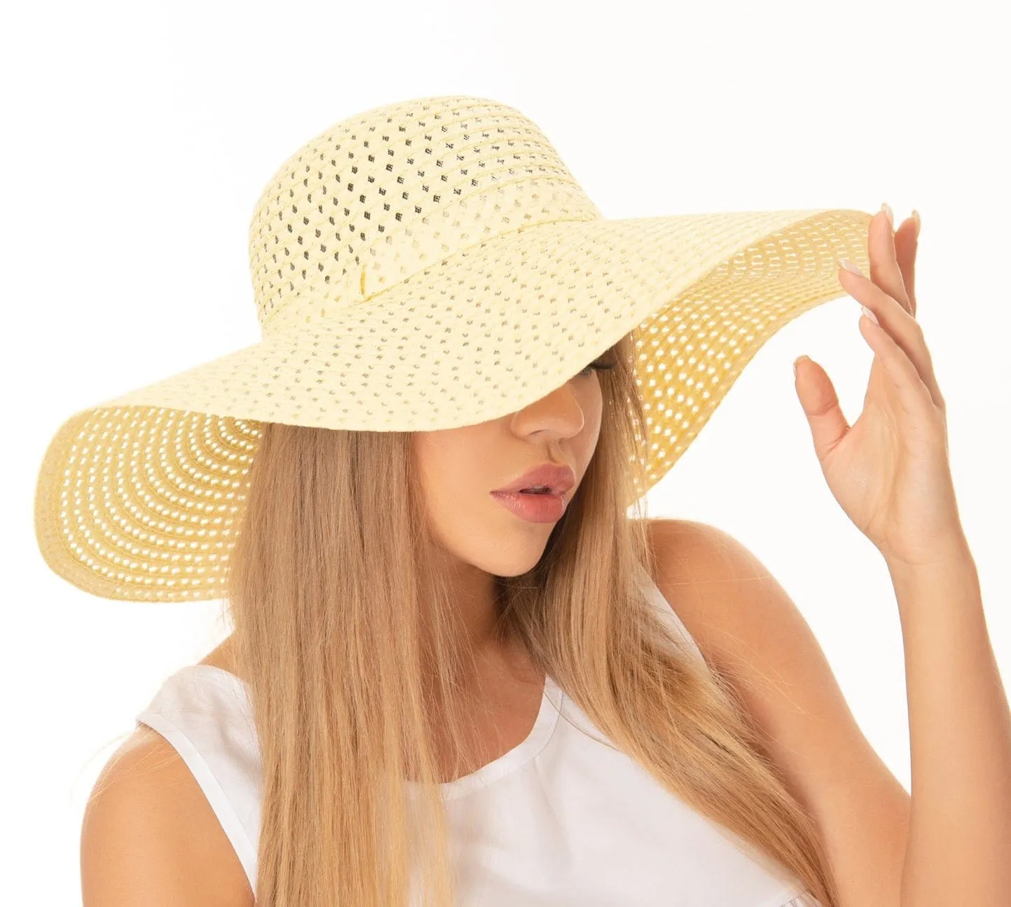 H3082 Hollow Out Straw Beach Summer Hat