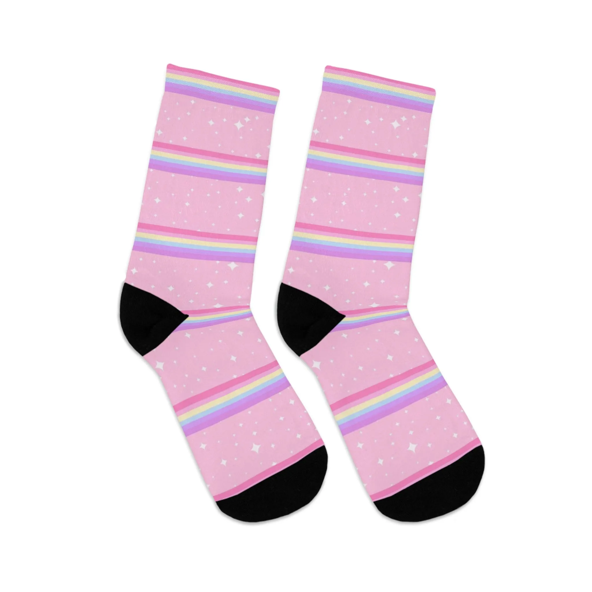 Kawaii Sparkle Cake Rainbow Beam Recycled Poly Socks