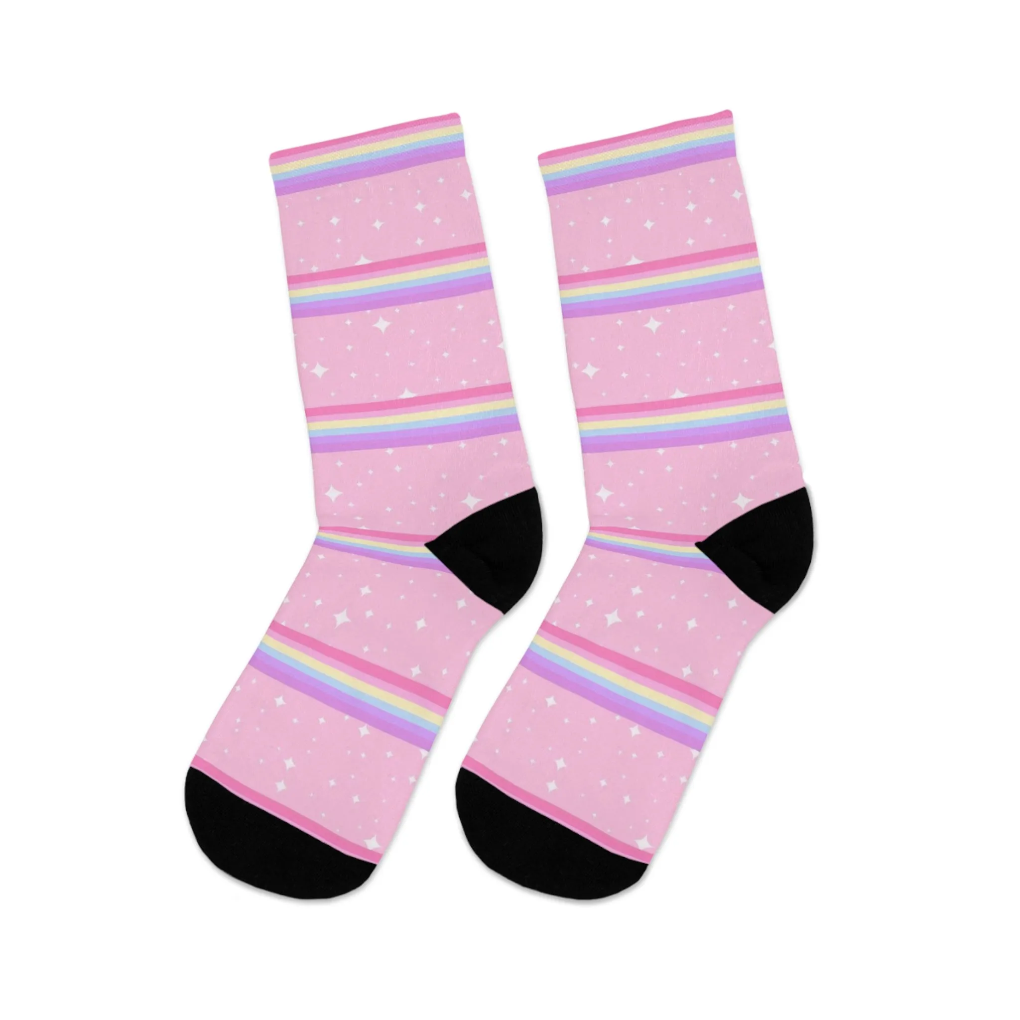 Kawaii Sparkle Cake Rainbow Beam Recycled Poly Socks