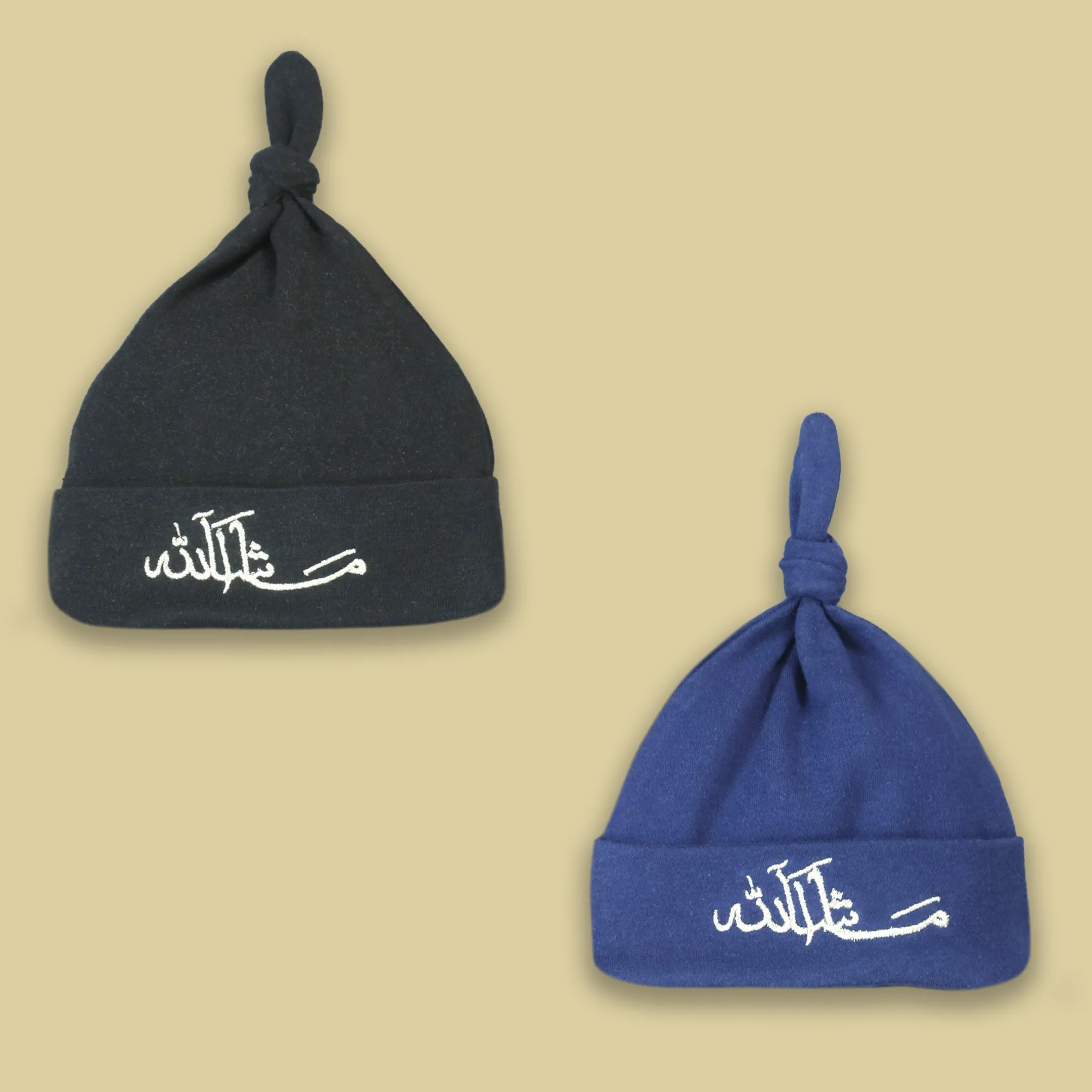 Mashallah Embroidered Knotted Baby Caps