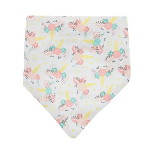 Pink Floral Baby Bandana Bib Set