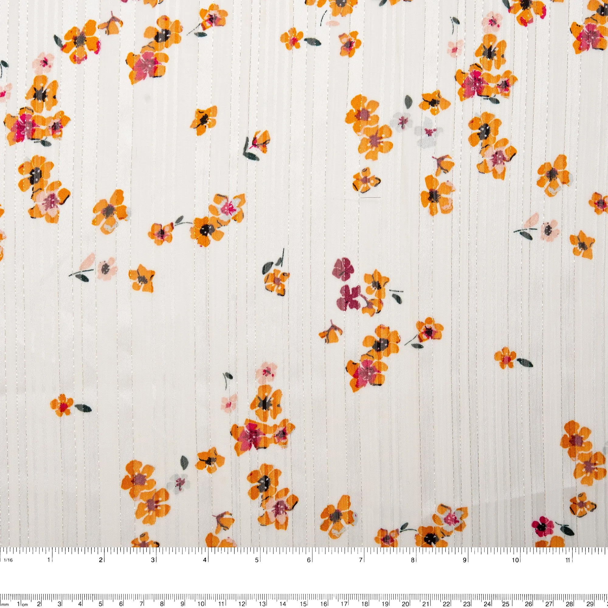 Printed polyester - MARCELINE - Daisy - White