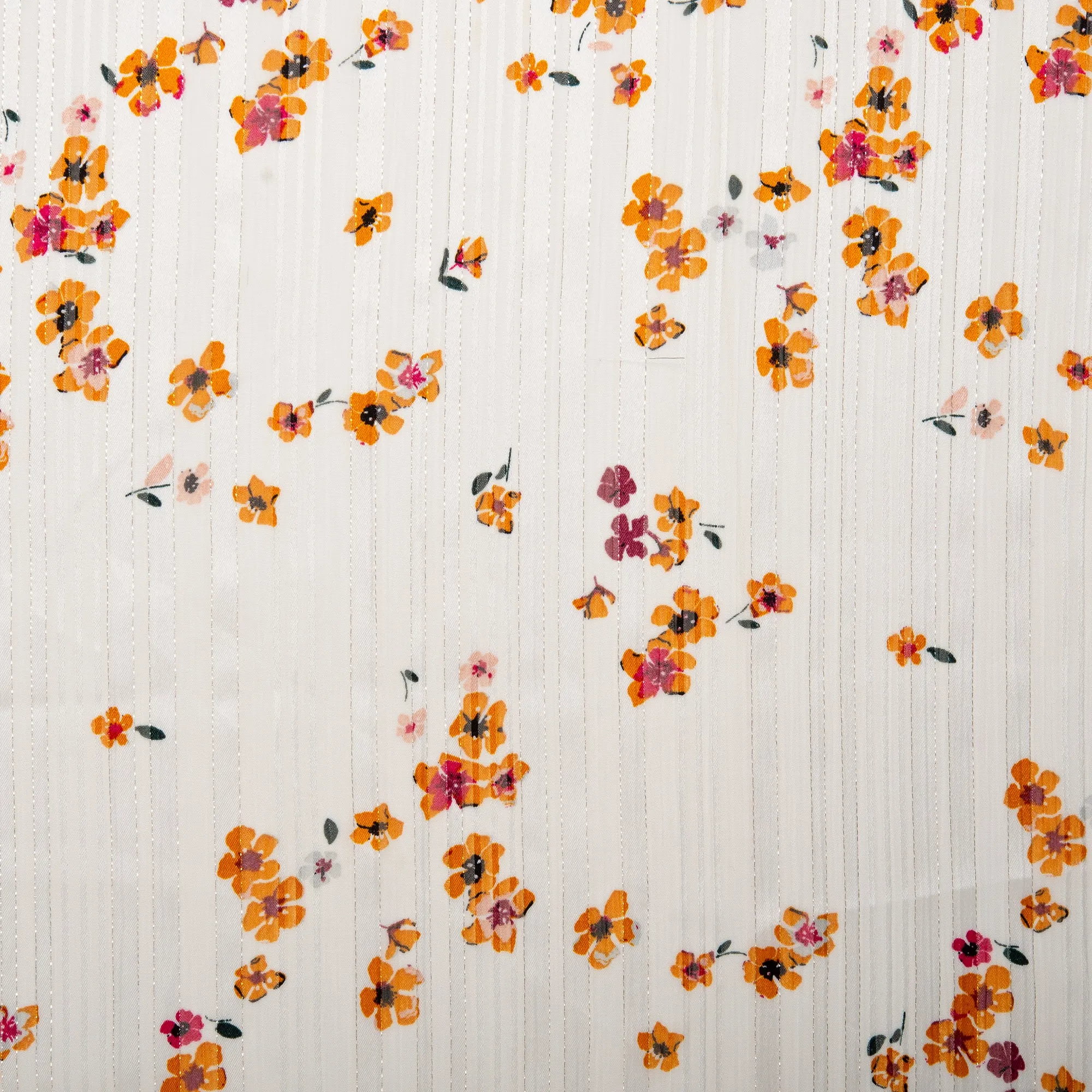 Printed polyester - MARCELINE - Daisy - White