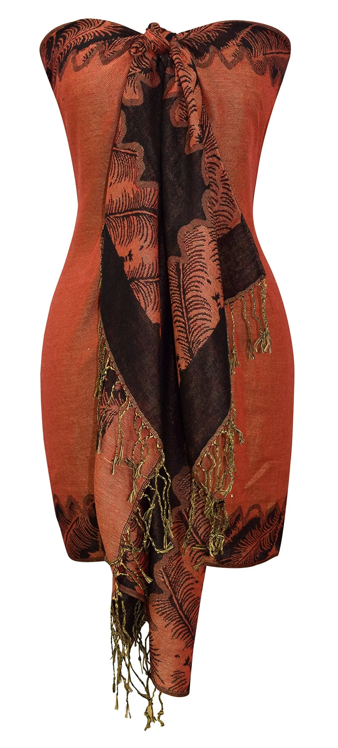 Ravishing Reversible Jacquard Paisley Pashmina Shawl Wrap for Women