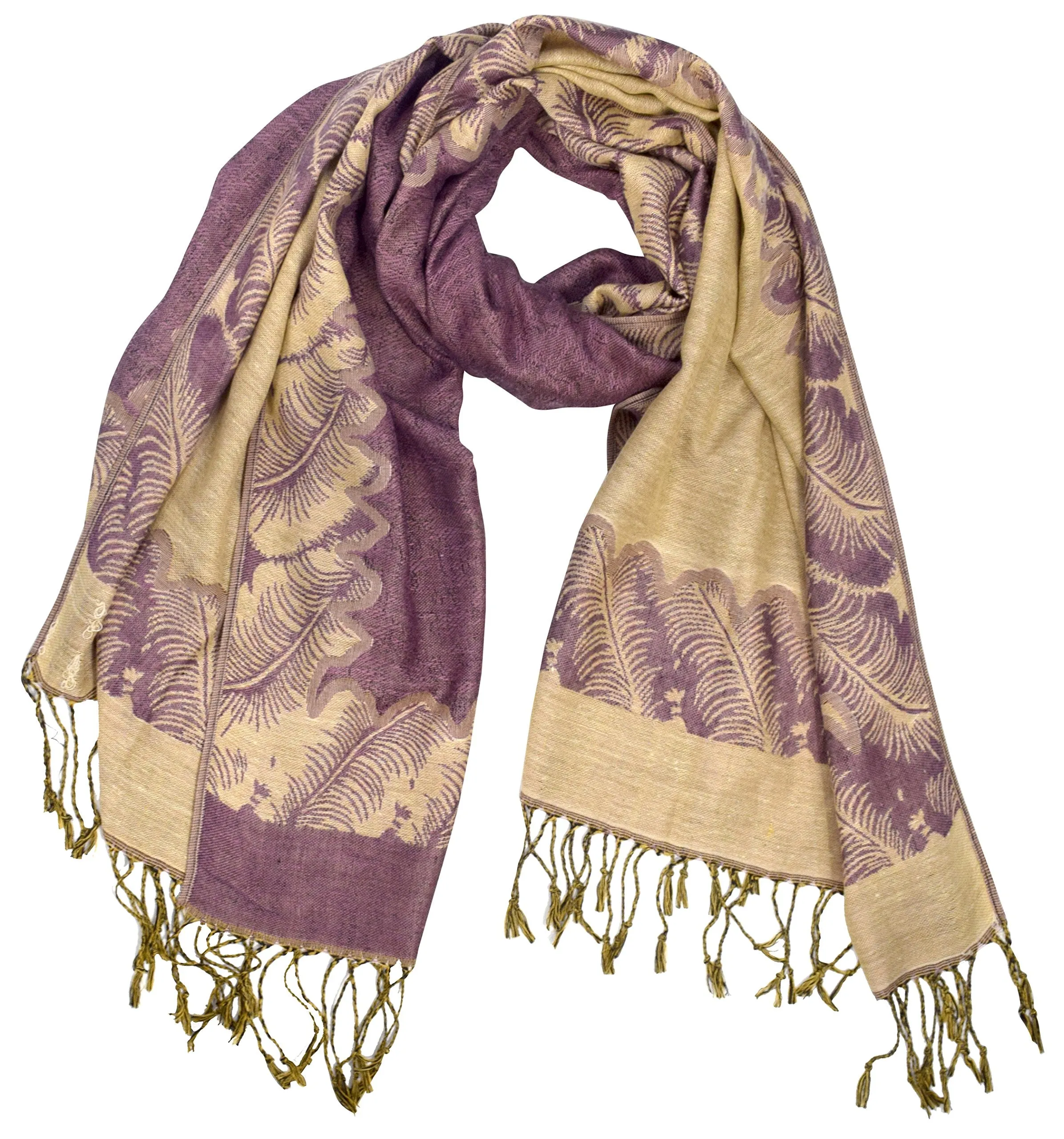 Ravishing Reversible Jacquard Paisley Pashmina Shawl Wrap for Women