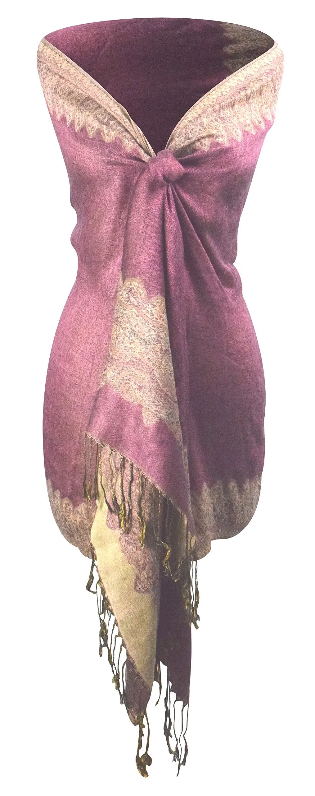 Ravishing Reversible Jacquard Paisley Pashmina Shawl Wrap for Women