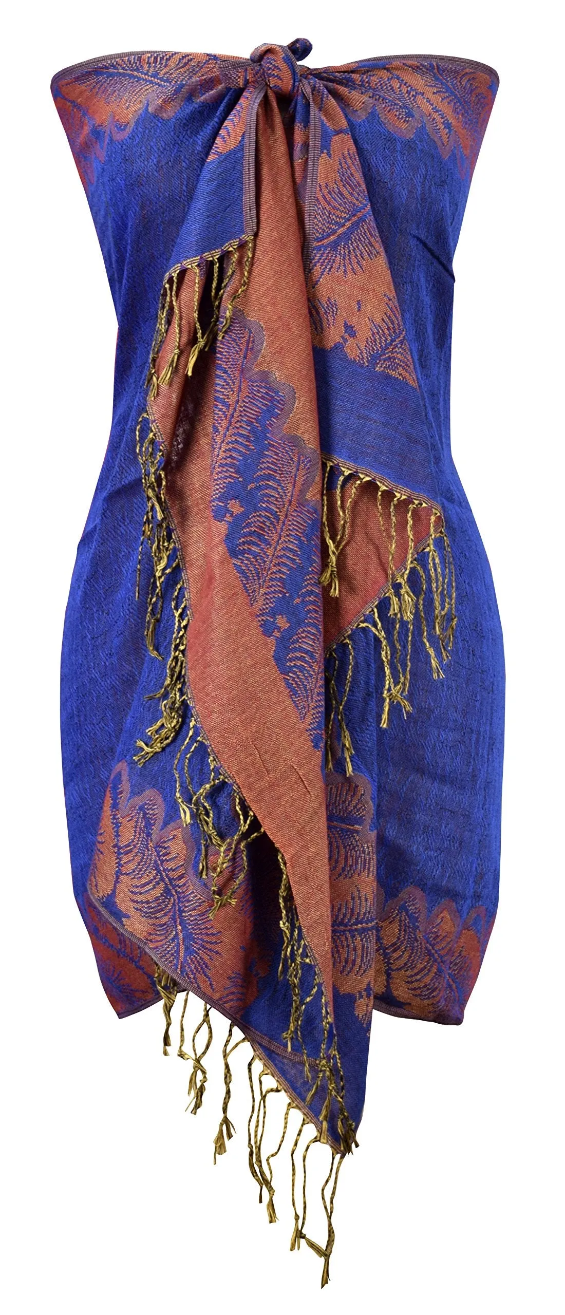 Ravishing Reversible Jacquard Paisley Pashmina Shawl Wrap for Women