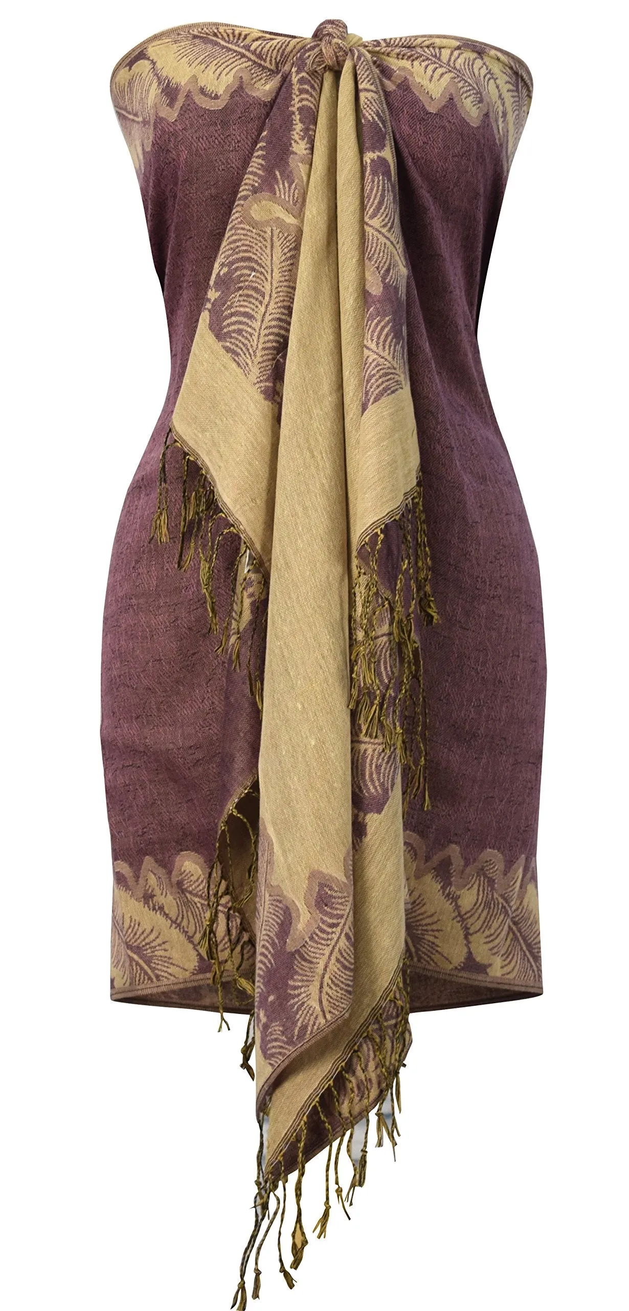 Ravishing Reversible Jacquard Paisley Pashmina Shawl Wrap for Women