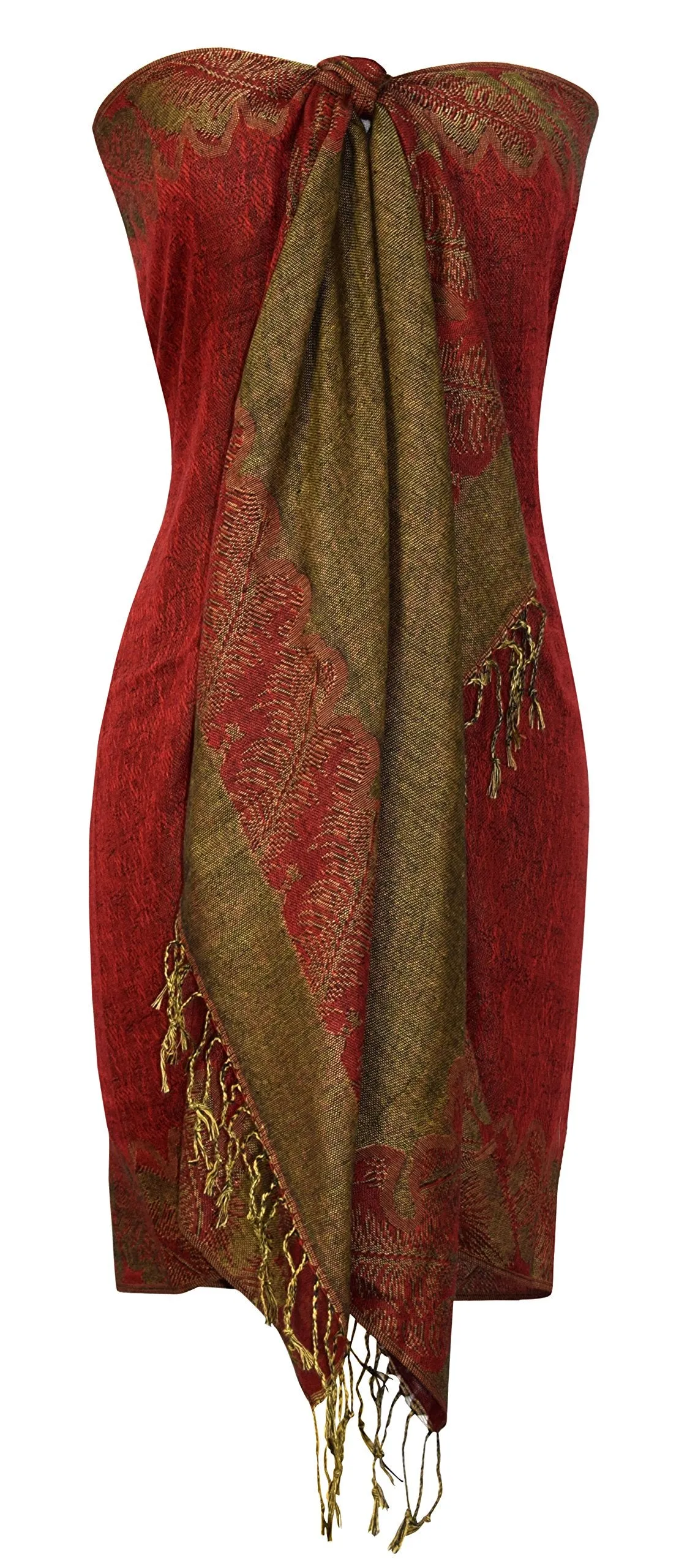 Ravishing Reversible Jacquard Paisley Pashmina Shawl Wrap for Women