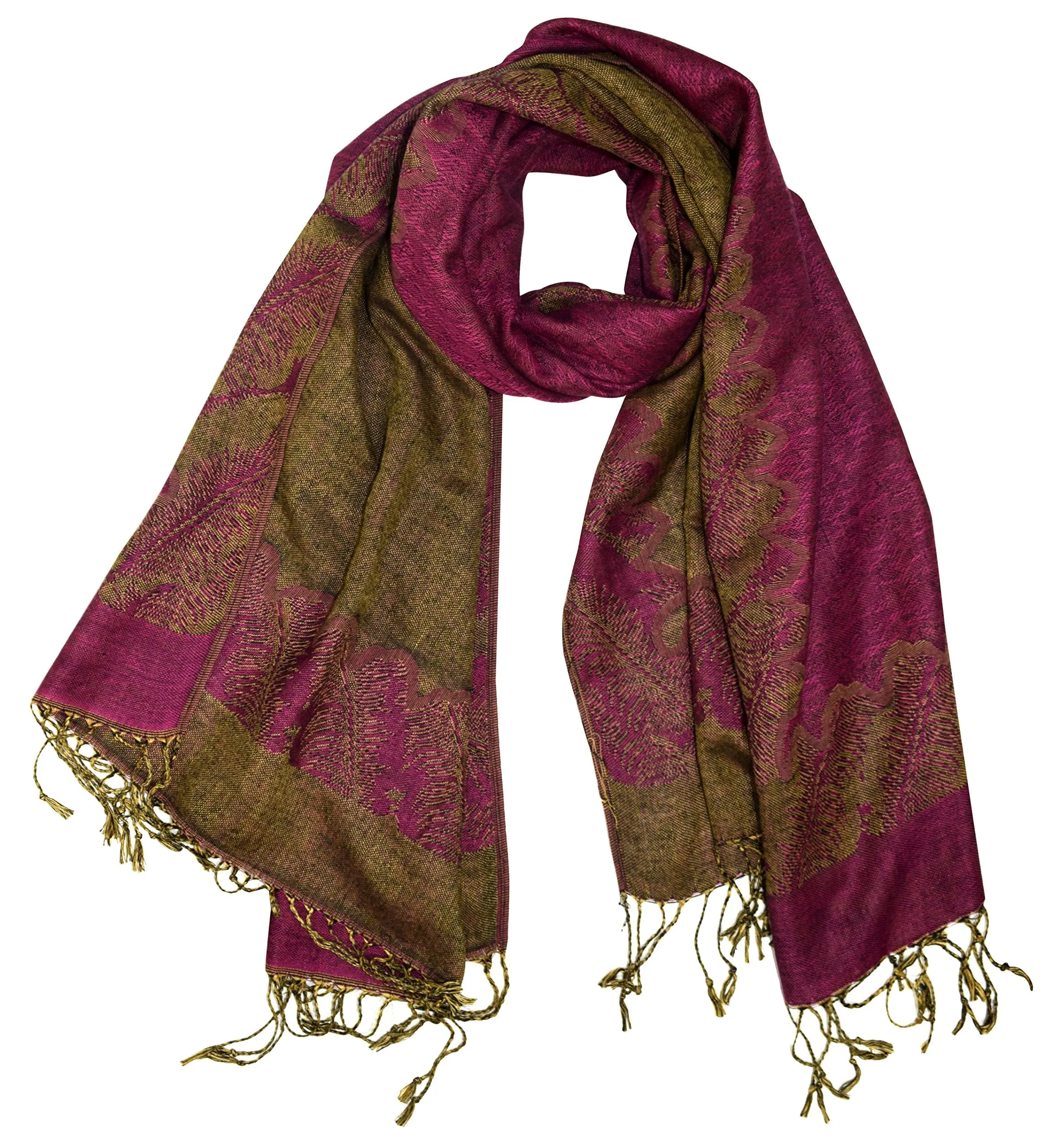 Ravishing Reversible Jacquard Paisley Pashmina Shawl Wrap for Women