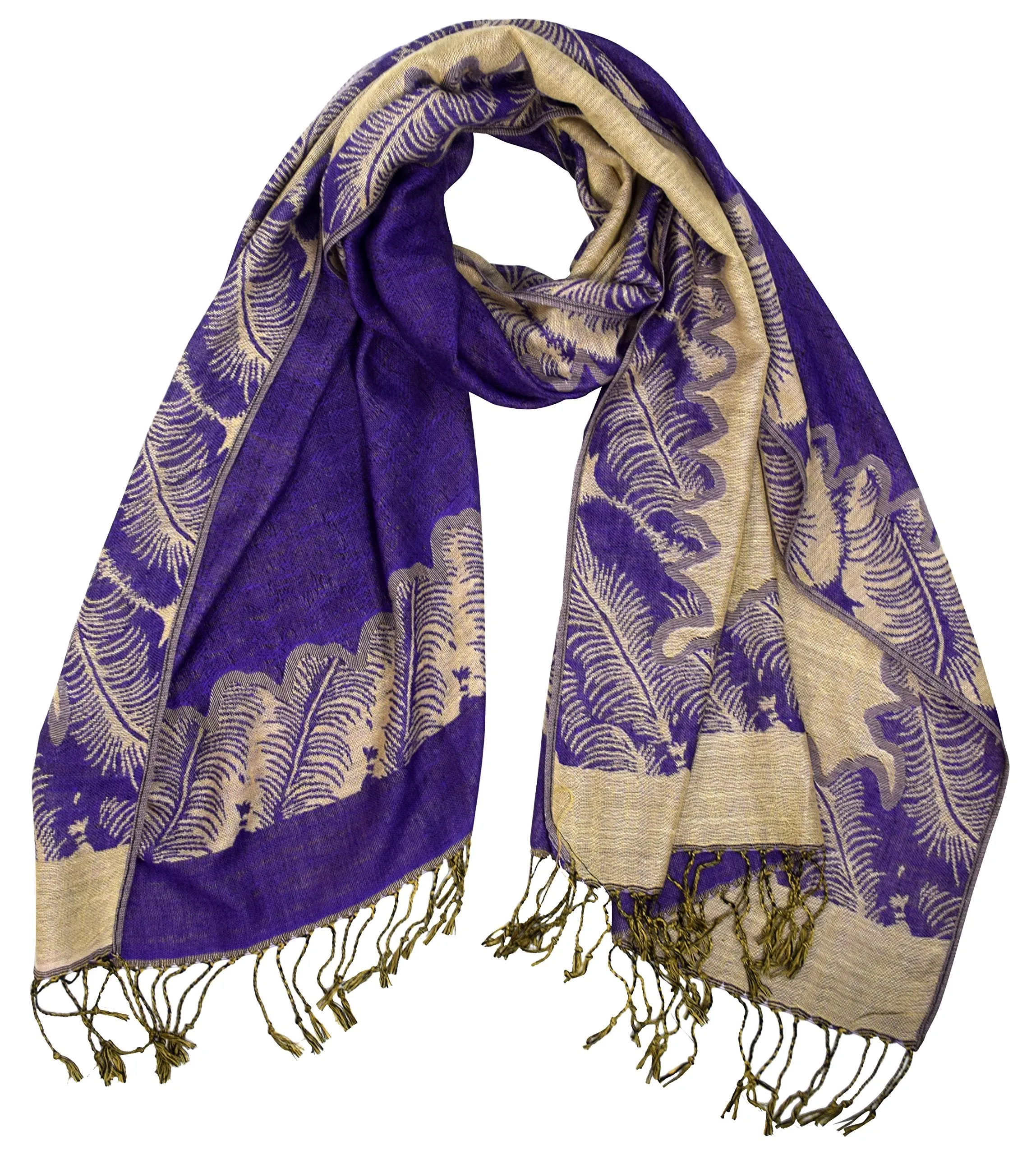 Ravishing Reversible Jacquard Paisley Pashmina Shawl Wrap for Women