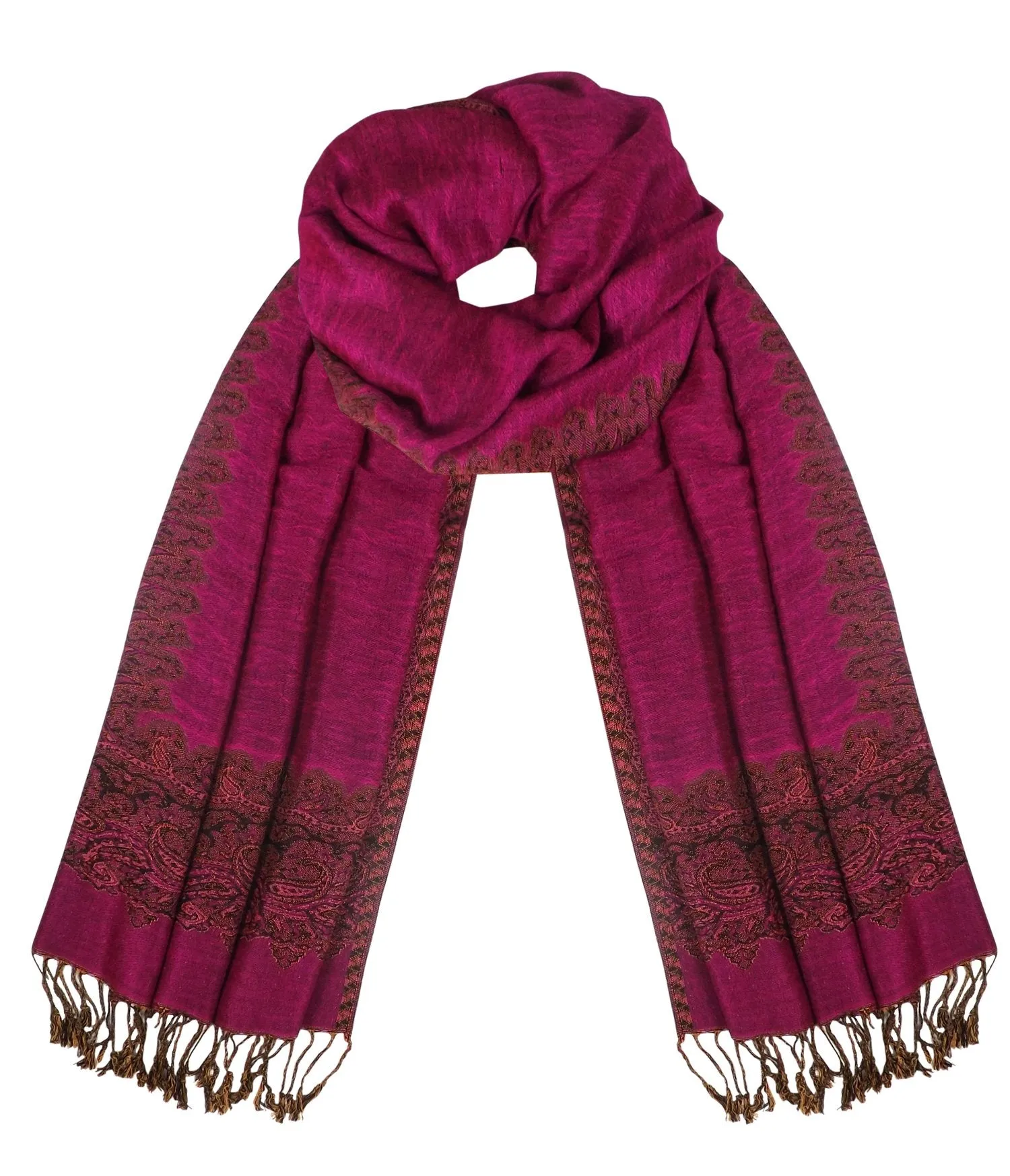 Ravishing Reversible Jacquard Paisley Pashmina Shawl Wrap for Women