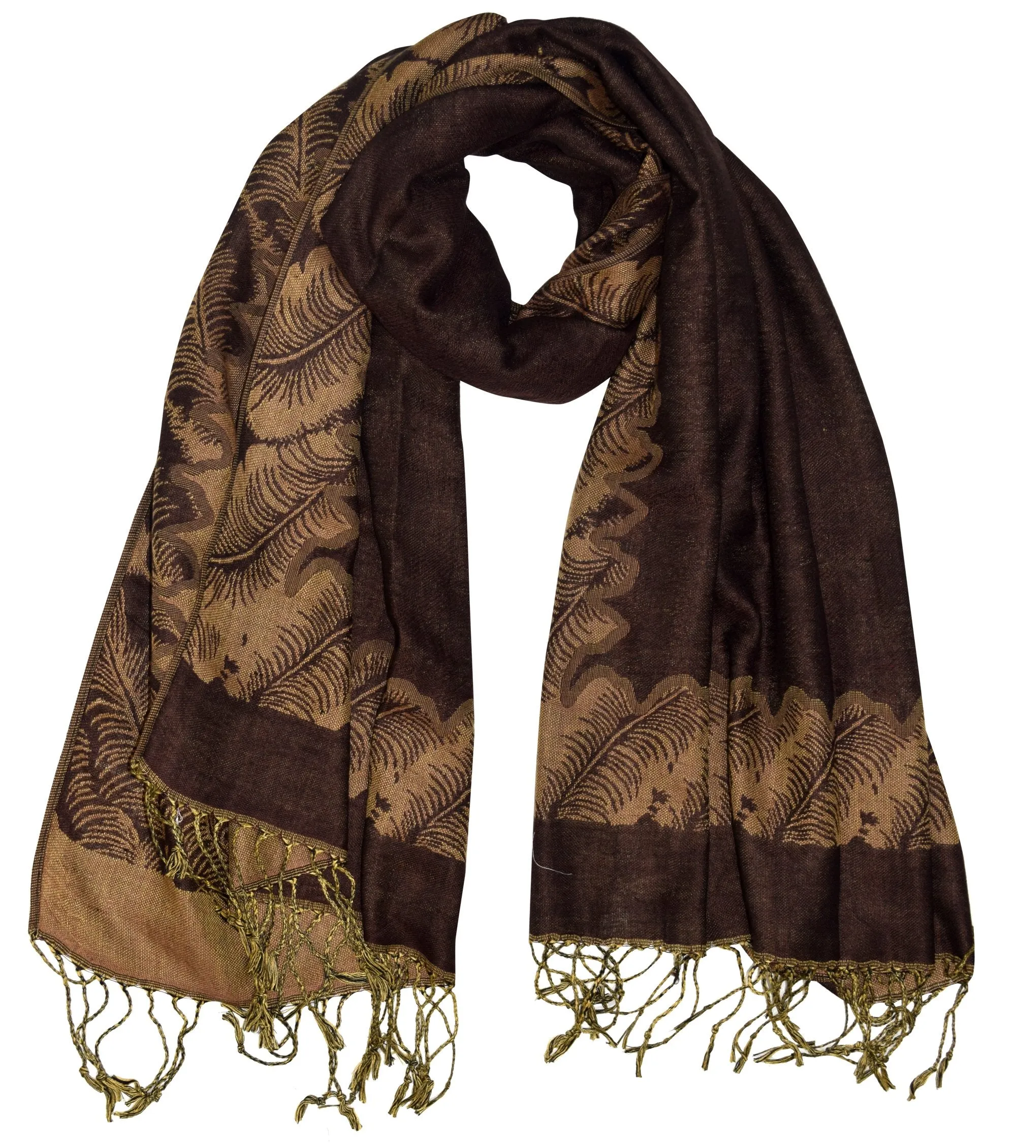 Ravishing Reversible Jacquard Paisley Pashmina Shawl Wrap for Women