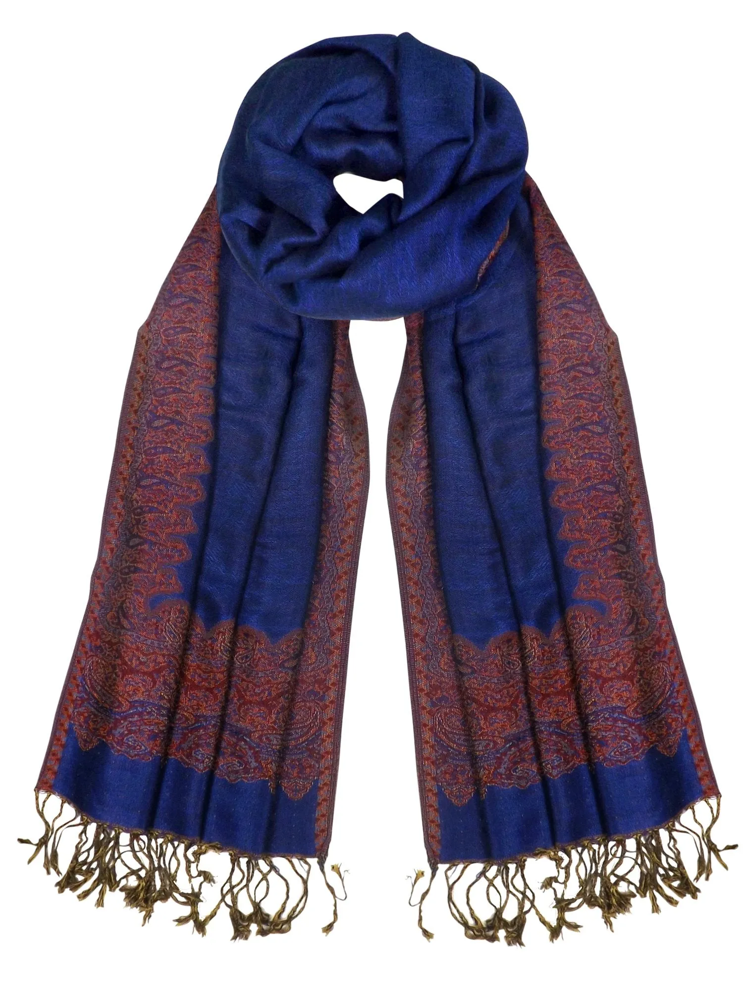 Ravishing Reversible Jacquard Paisley Pashmina Shawl Wrap for Women