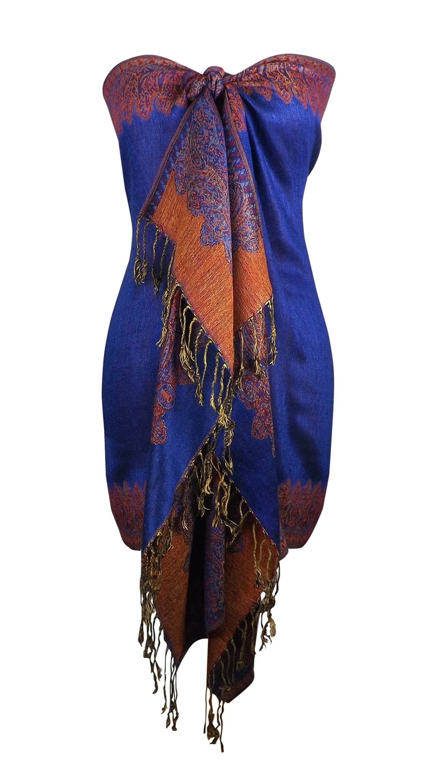 Ravishing Reversible Jacquard Paisley Pashmina Shawl Wrap for Women