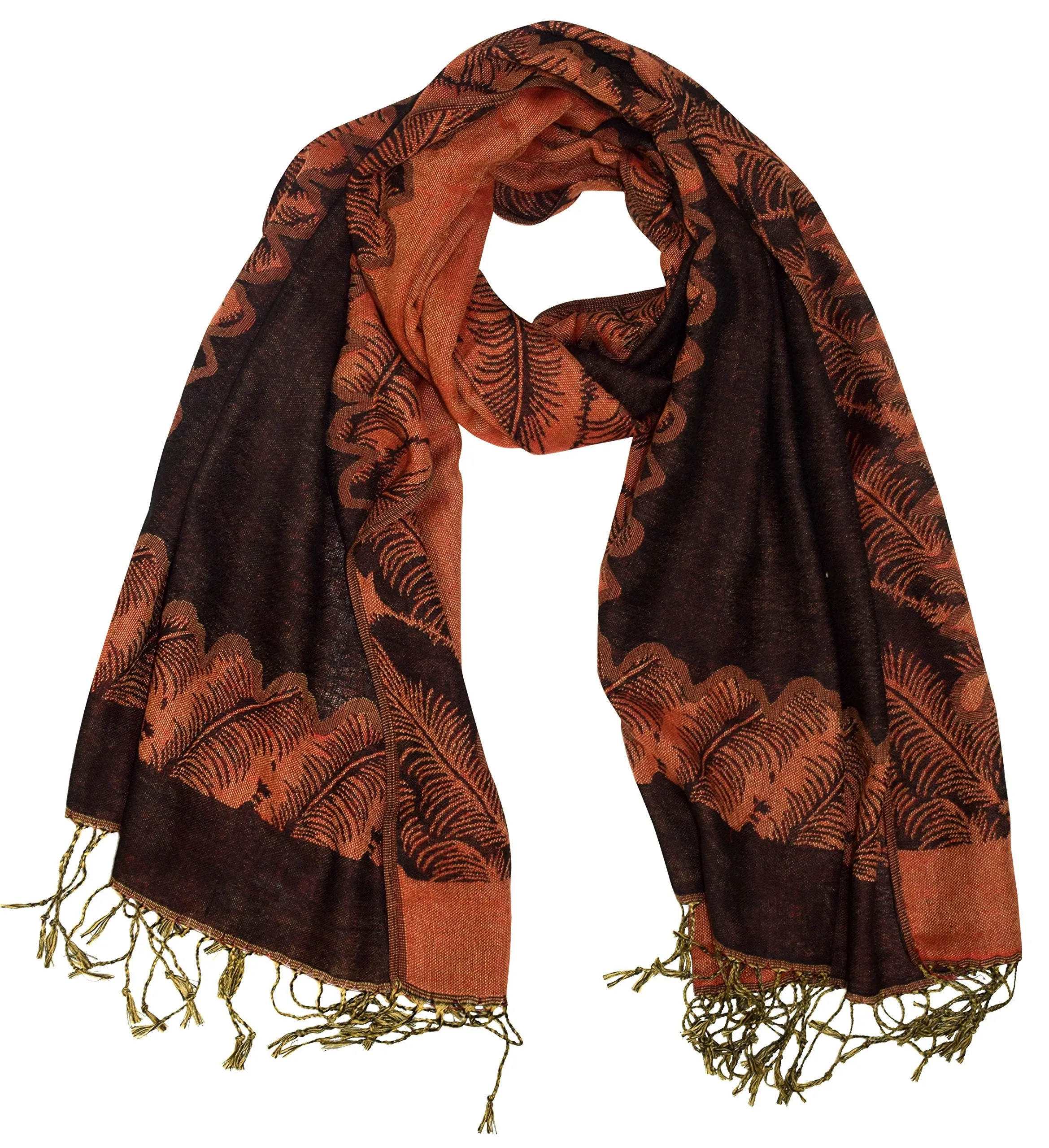 Ravishing Reversible Jacquard Paisley Pashmina Shawl Wrap for Women