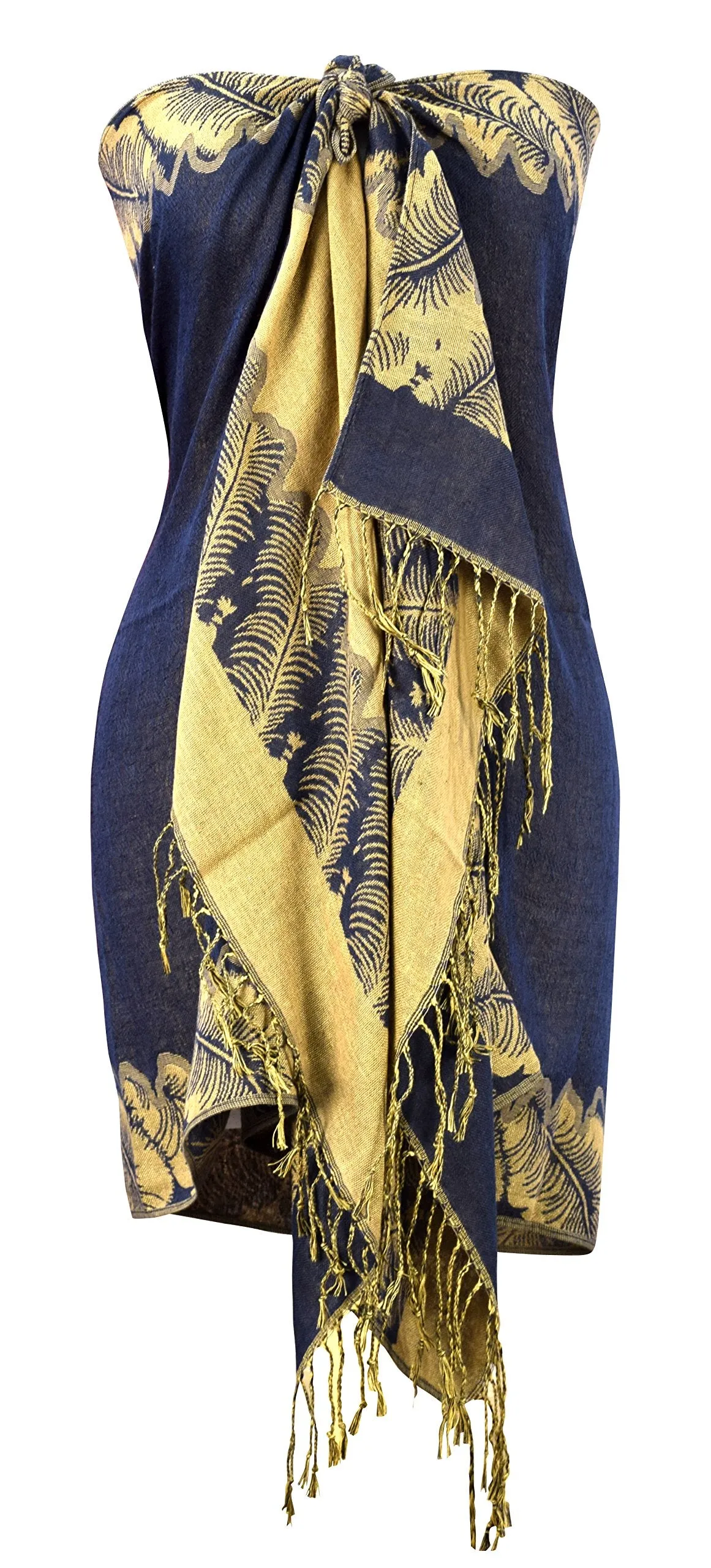 Ravishing Reversible Jacquard Paisley Pashmina Shawl Wrap for Women