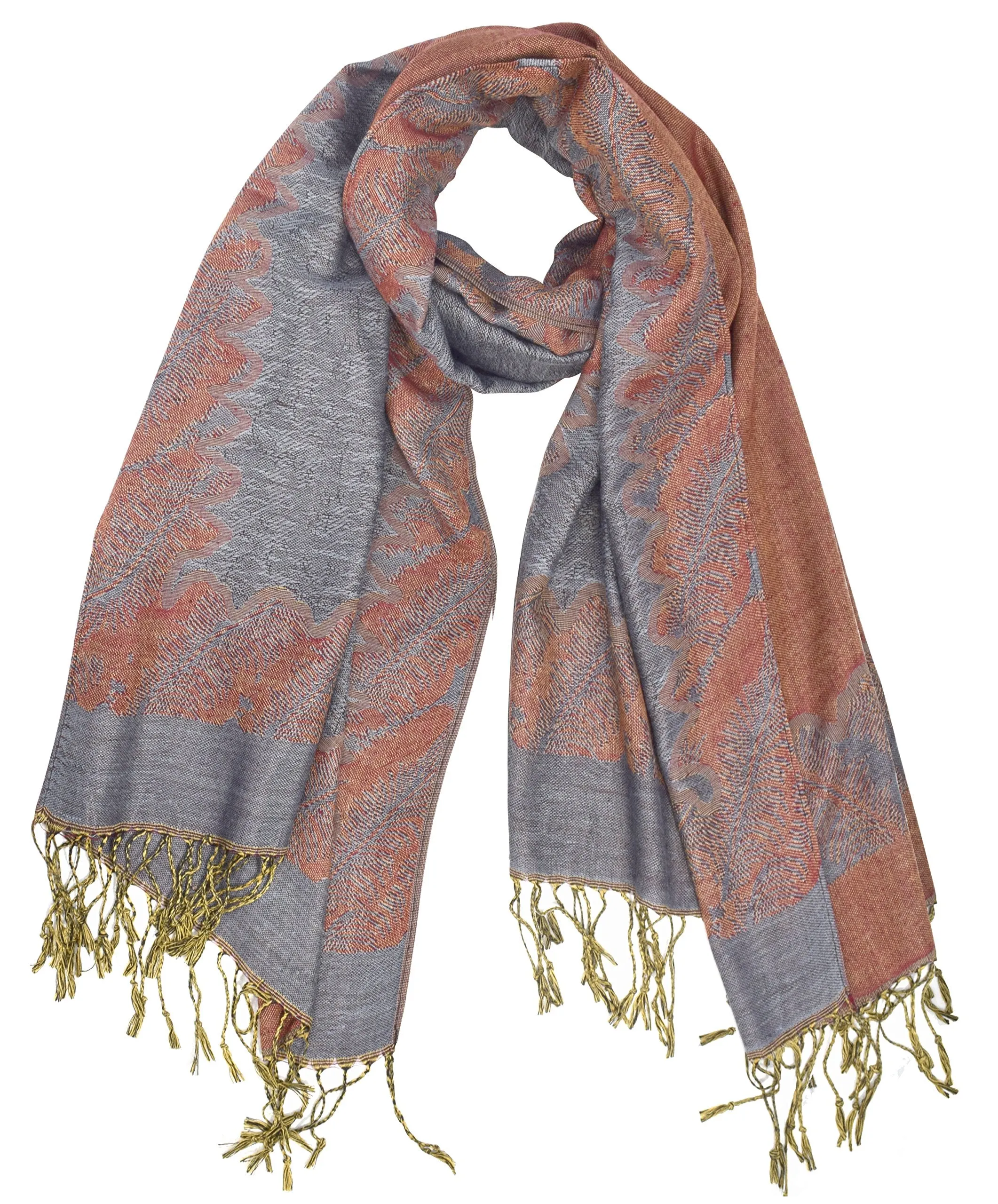 Ravishing Reversible Jacquard Paisley Pashmina Shawl Wrap for Women