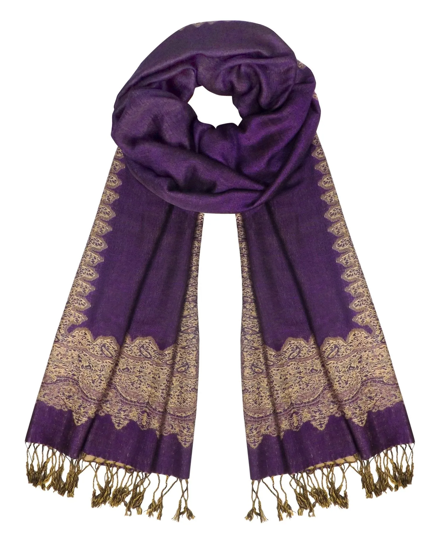 Ravishing Reversible Jacquard Paisley Pashmina Shawl Wrap for Women