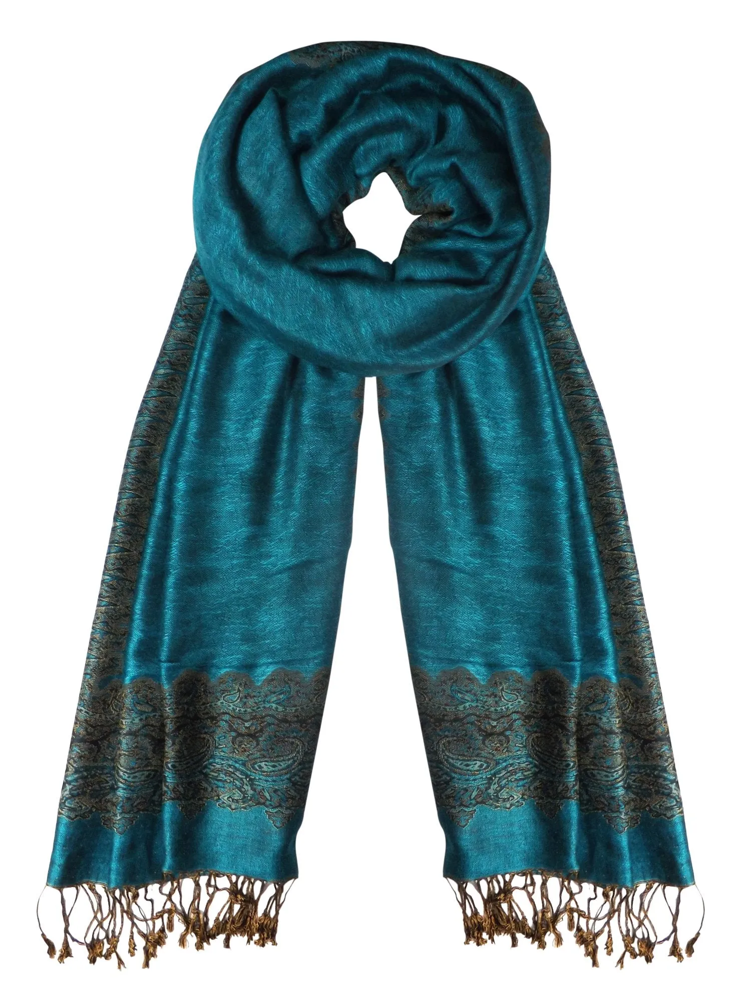 Ravishing Reversible Jacquard Paisley Pashmina Shawl Wrap for Women