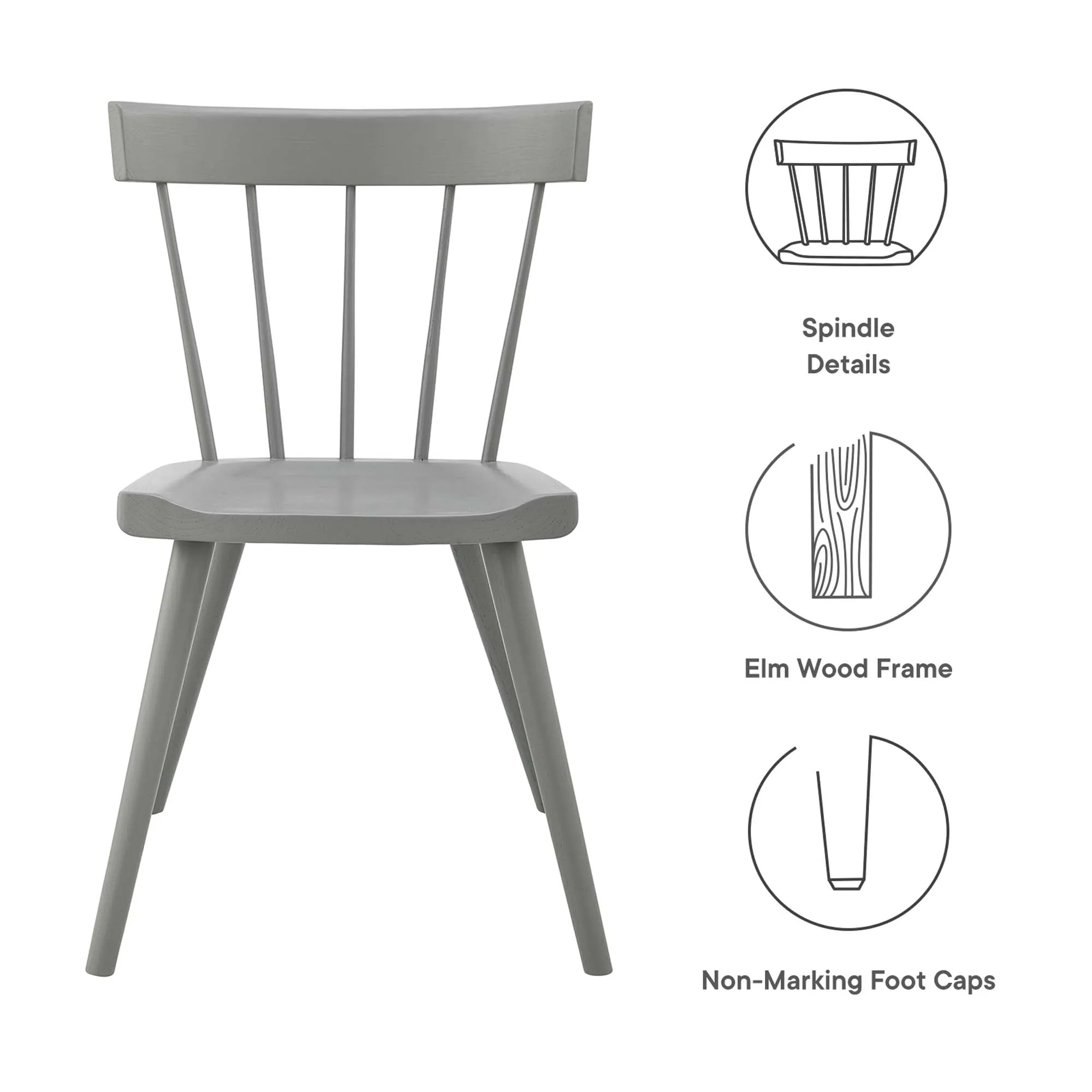 Sutter Wood Dining Side Chair Set of 2 by Modway