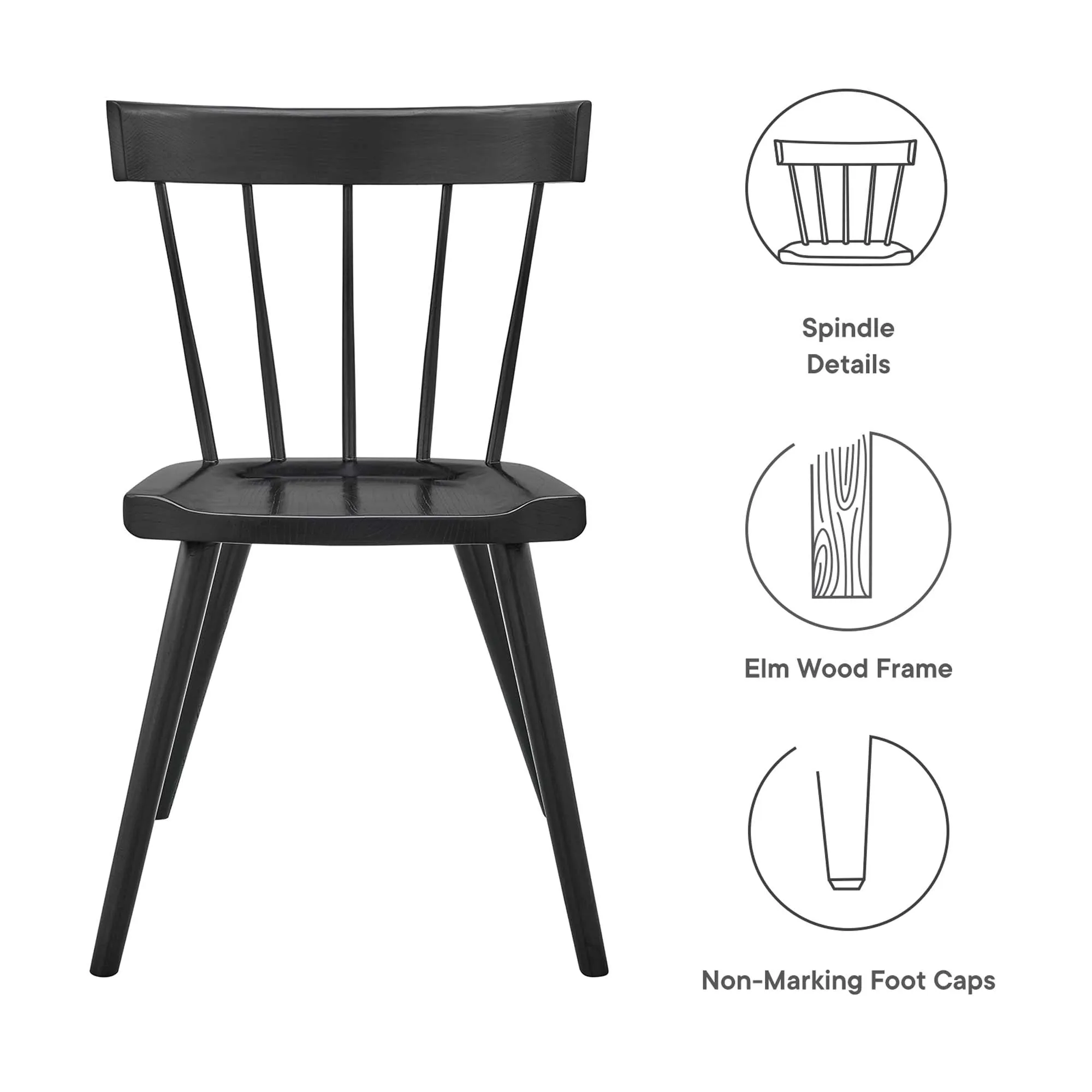 Sutter Wood Dining Side Chair Set of 2 by Modway