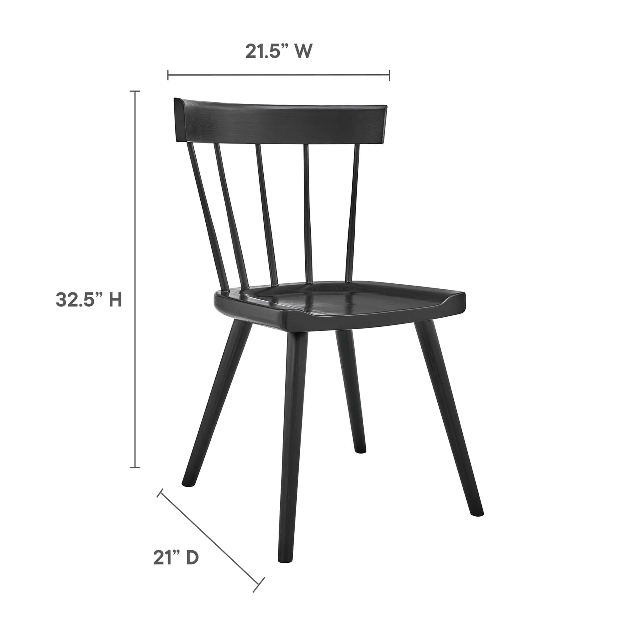 Sutter Wood Dining Side Chair Set of 2 by Modway