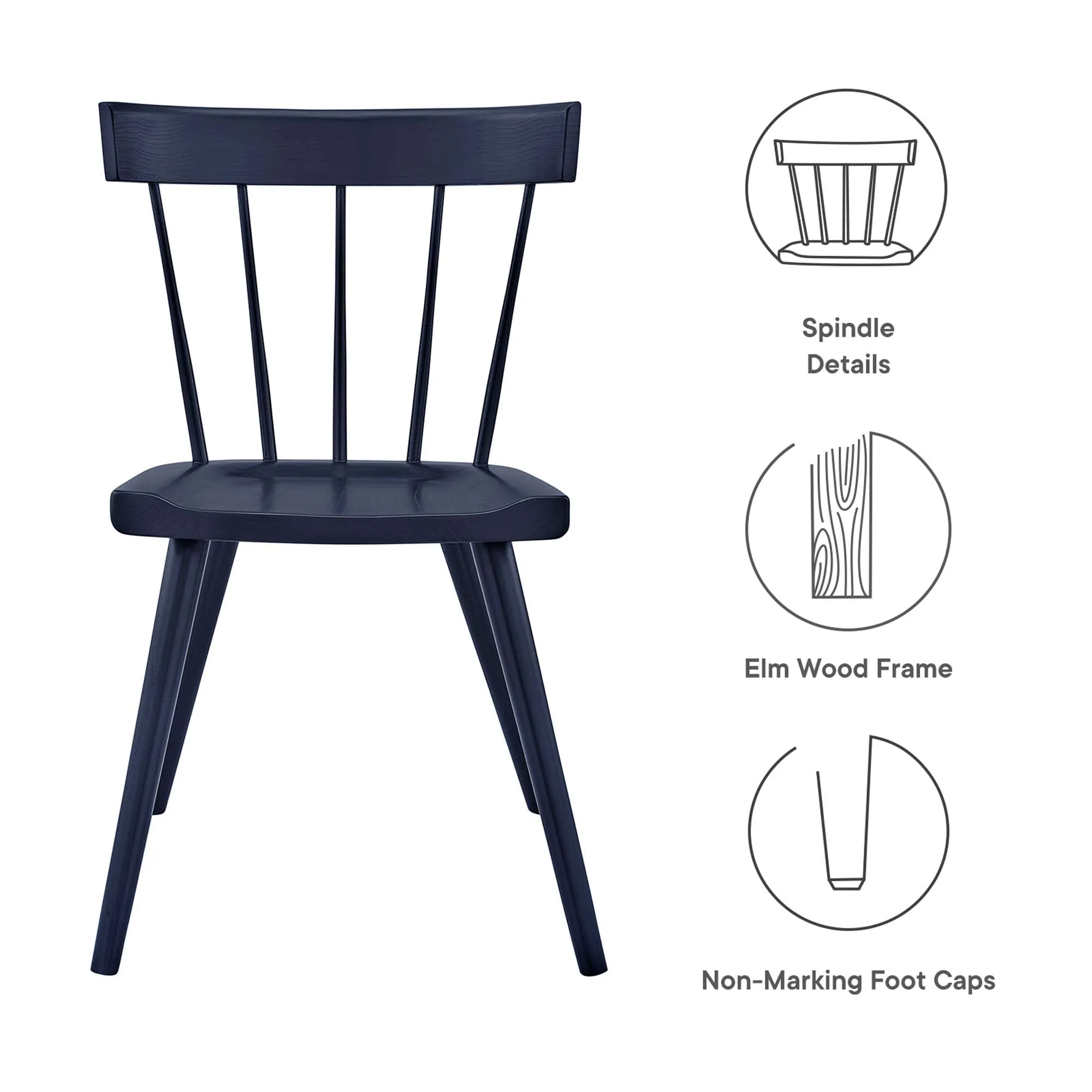 Sutter Wood Dining Side Chair Set of 2 by Modway