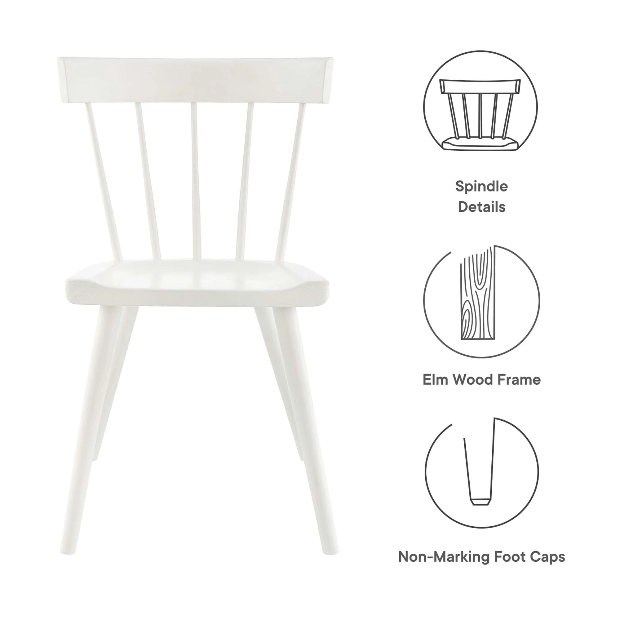 Sutter Wood Dining Side Chair Set of 2 by Modway