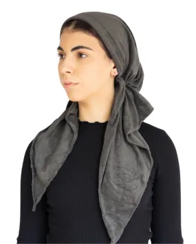 Terry Charcoal Grey Adjustable Pre-Tied Bandanna