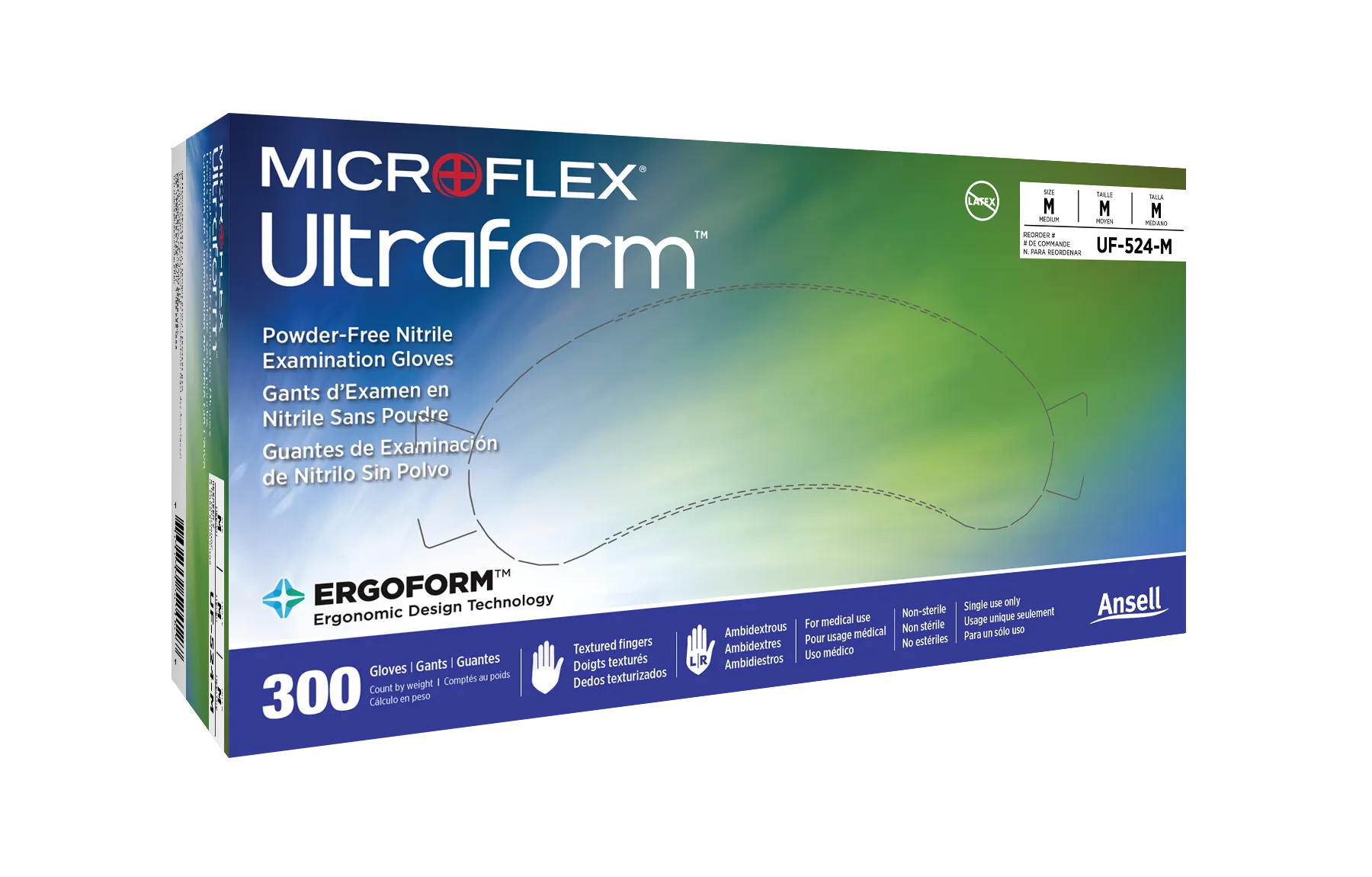 Ultraform Nitrile Gloves by Ansel – Latex-Free, Ultra-Thin, Chemical-Resistant