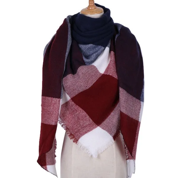 Winter Over-Sized Scarf/Shawl Cashmere Blend 38 Colors/Patterns Fringe