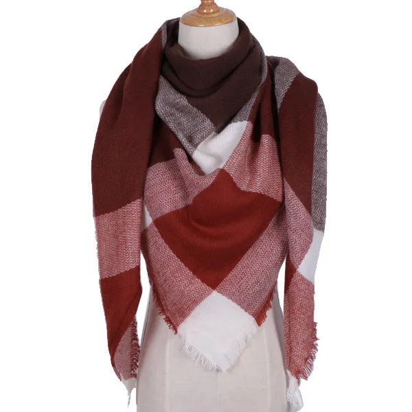 Winter Over-Sized Scarf/Shawl Cashmere Blend 38 Colors/Patterns Fringe