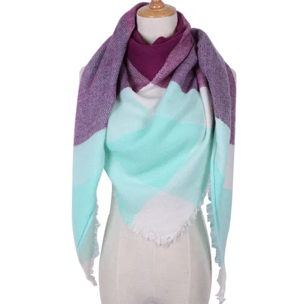 Winter Over-Sized Scarf/Shawl Cashmere Blend 38 Colors/Patterns Fringe