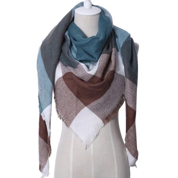 Winter Over-Sized Scarf/Shawl Cashmere Blend 38 Colors/Patterns Fringe